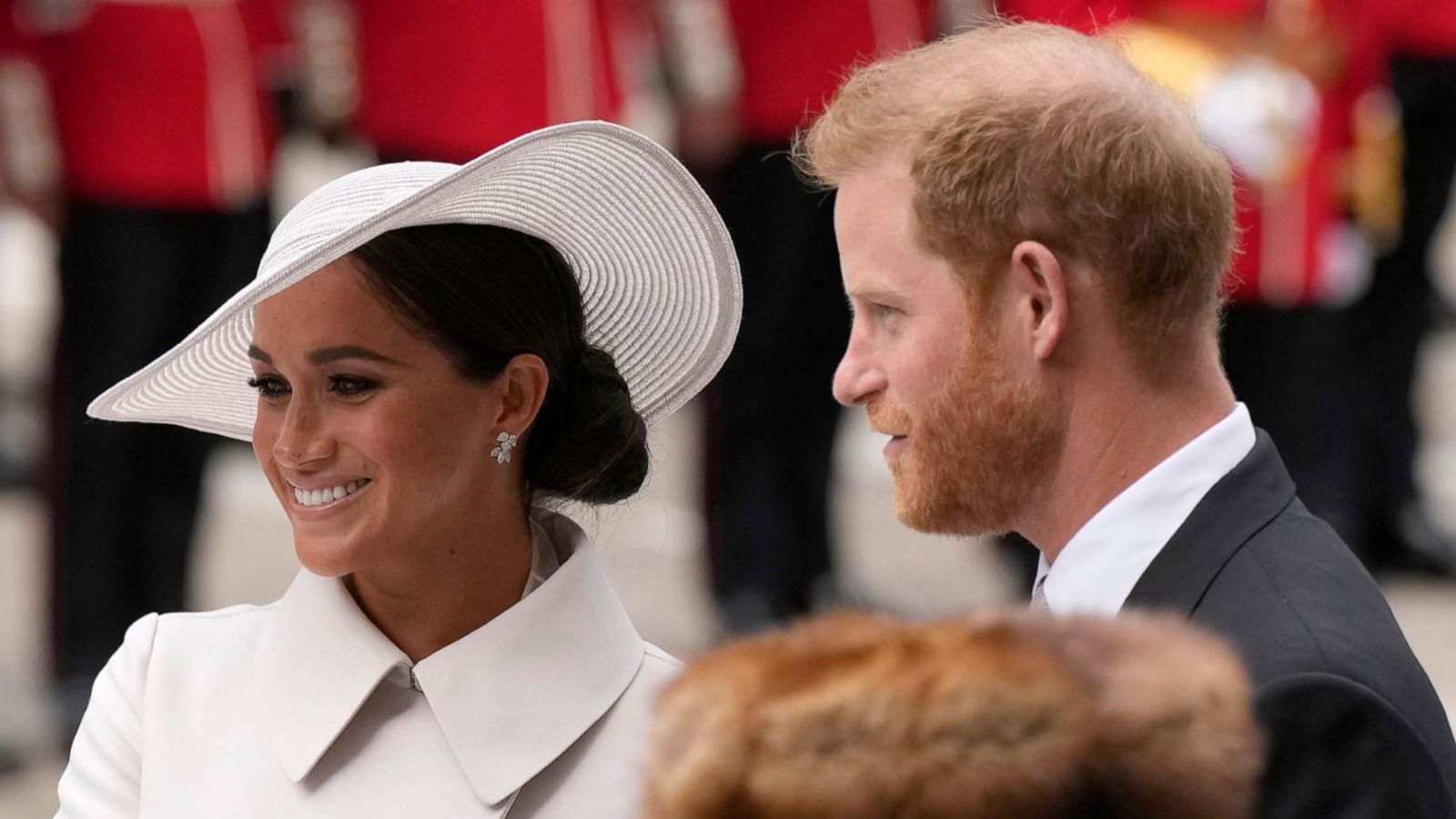 PHOTO: Britain's Prince Harry and Meghan, Duchess of Sussex, arrive for the National Service of Thanksgiving held at St Paul's Cathedral during the Queen's Platinum Jubilee celebrations in London, June 3, 2022.