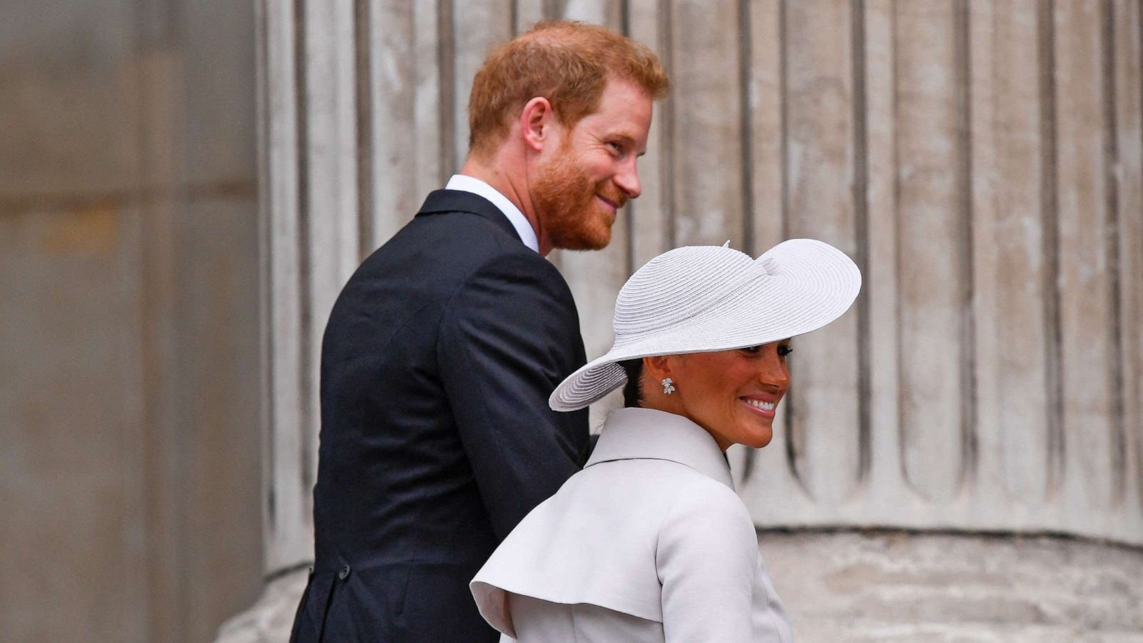 PHOTO: Britain's Prince Harry and Meghan, Duchess of Sussex, arrive for the National Service of Thanksgiving held at St Paul's Cathedral during the Queen's Platinum Jubilee celebrations in London, June 3, 2022.