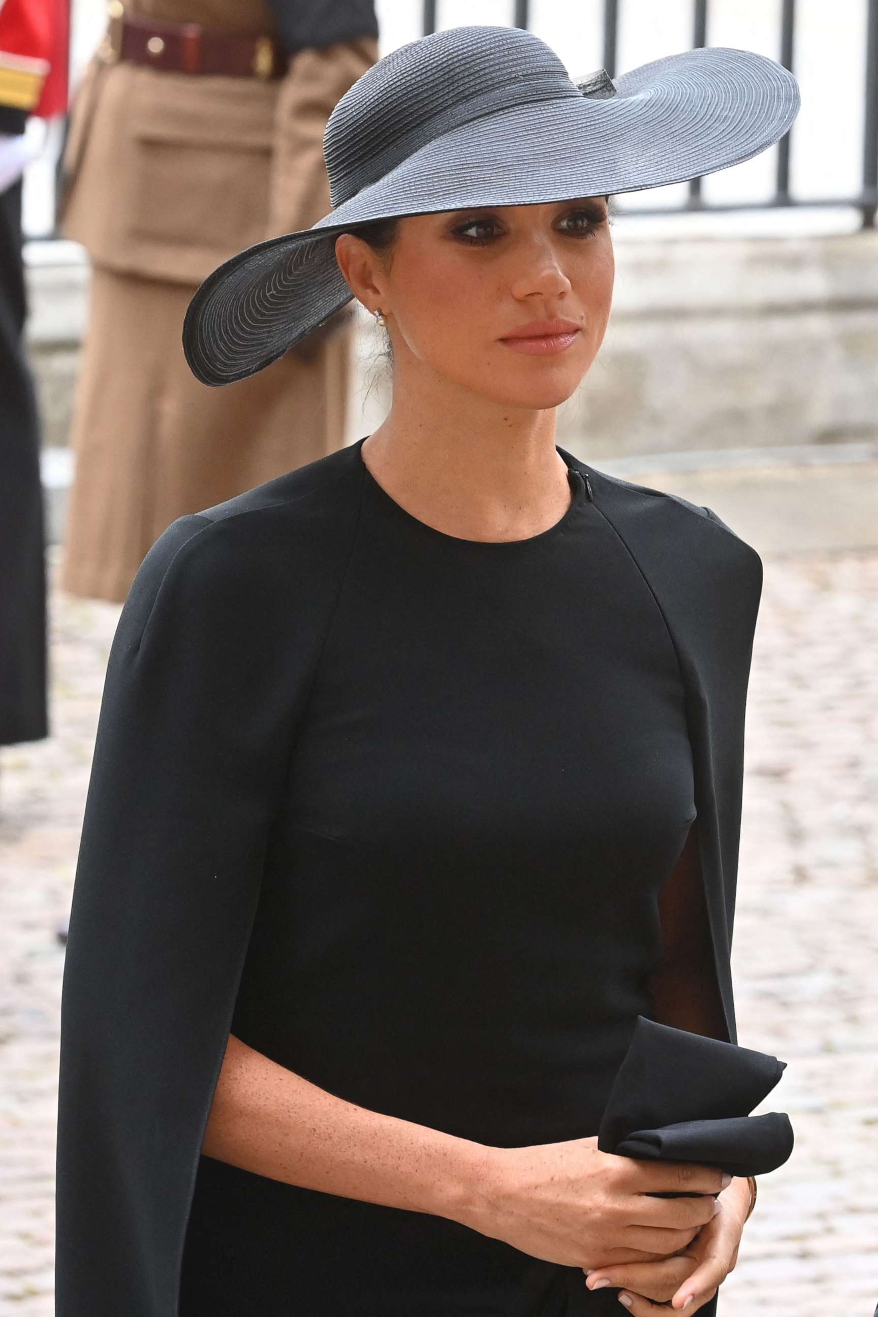 PHOTO: Meghan, Duchess of Sussex arrives at Westminster Abbey in London on Sept. 19, 2022, for the State Funeral Service for Britain's Queen Elizabeth II.