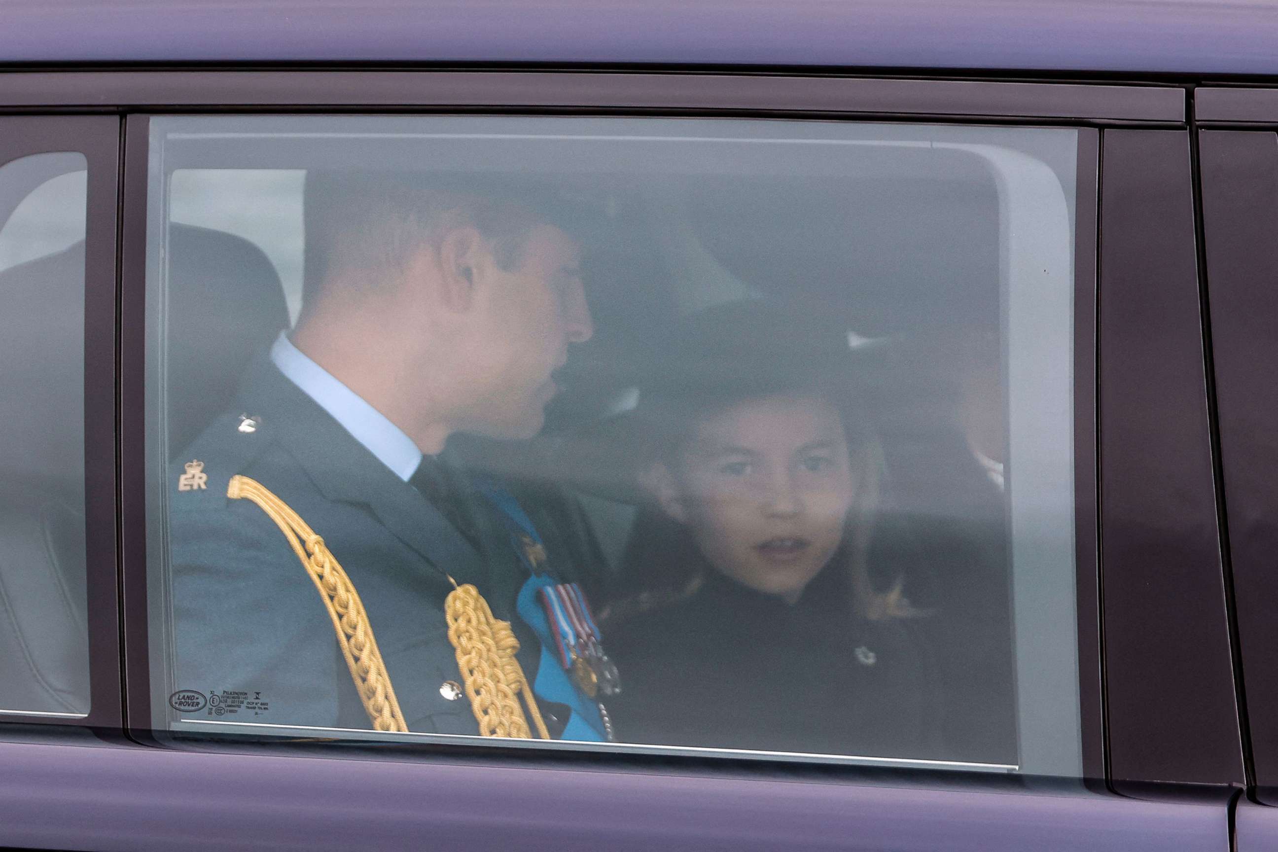 PHOTO: Britain's Prince William, Prince of Wales, and his daughter Britain's Princess Charlotte of Wales arrive at Westminster Abbey in London on Sept. 19, 2022, for the State Funeral Service for Britain's Queen Elizabeth II.