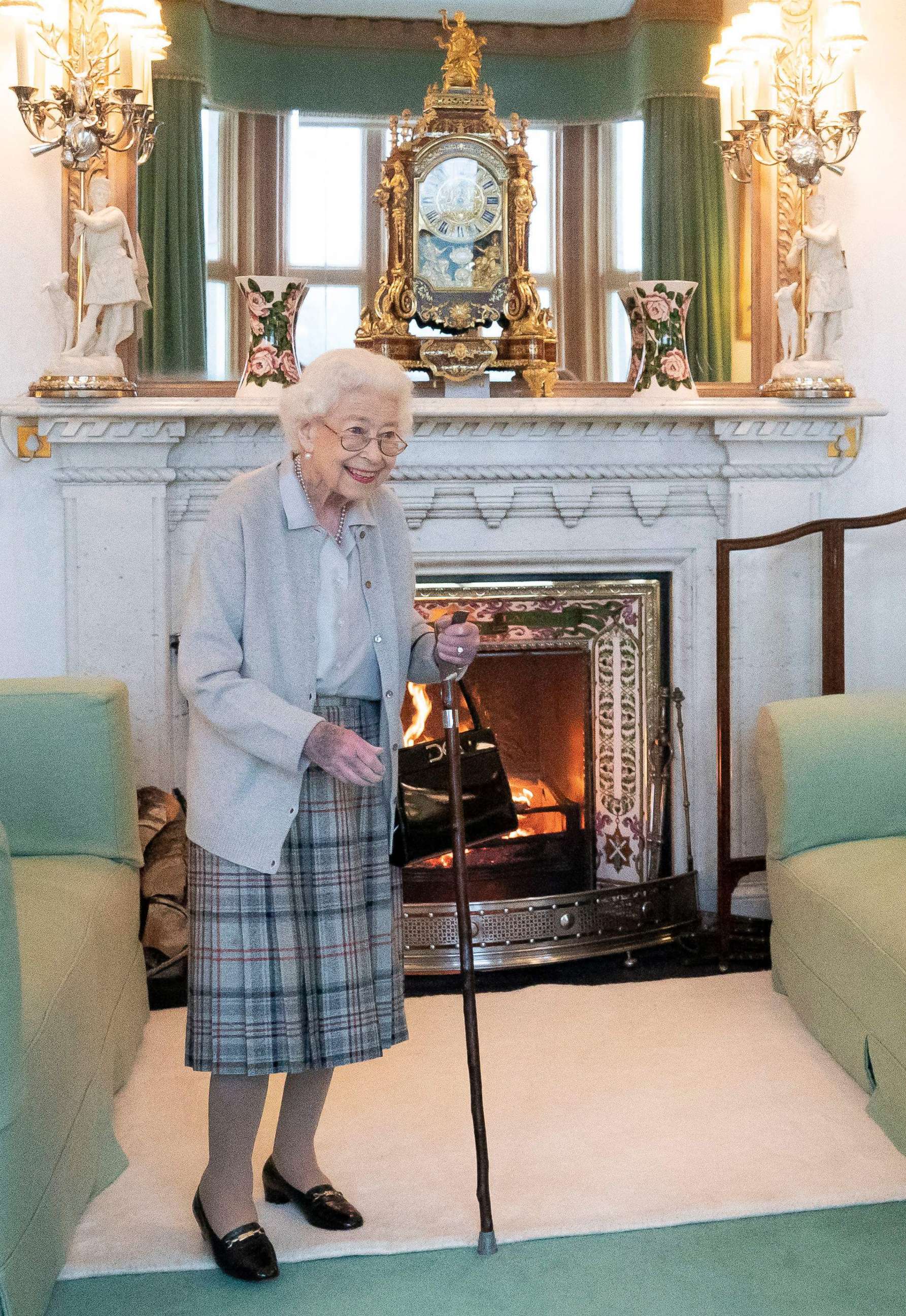 PHOTO: Britain's Queen Elizabeth II waits to meet with new Conservative Party leader and Britain's Prime Minister-elect at Balmoral Castle in Ballater, Scotland, on Sept. 6, 2022.