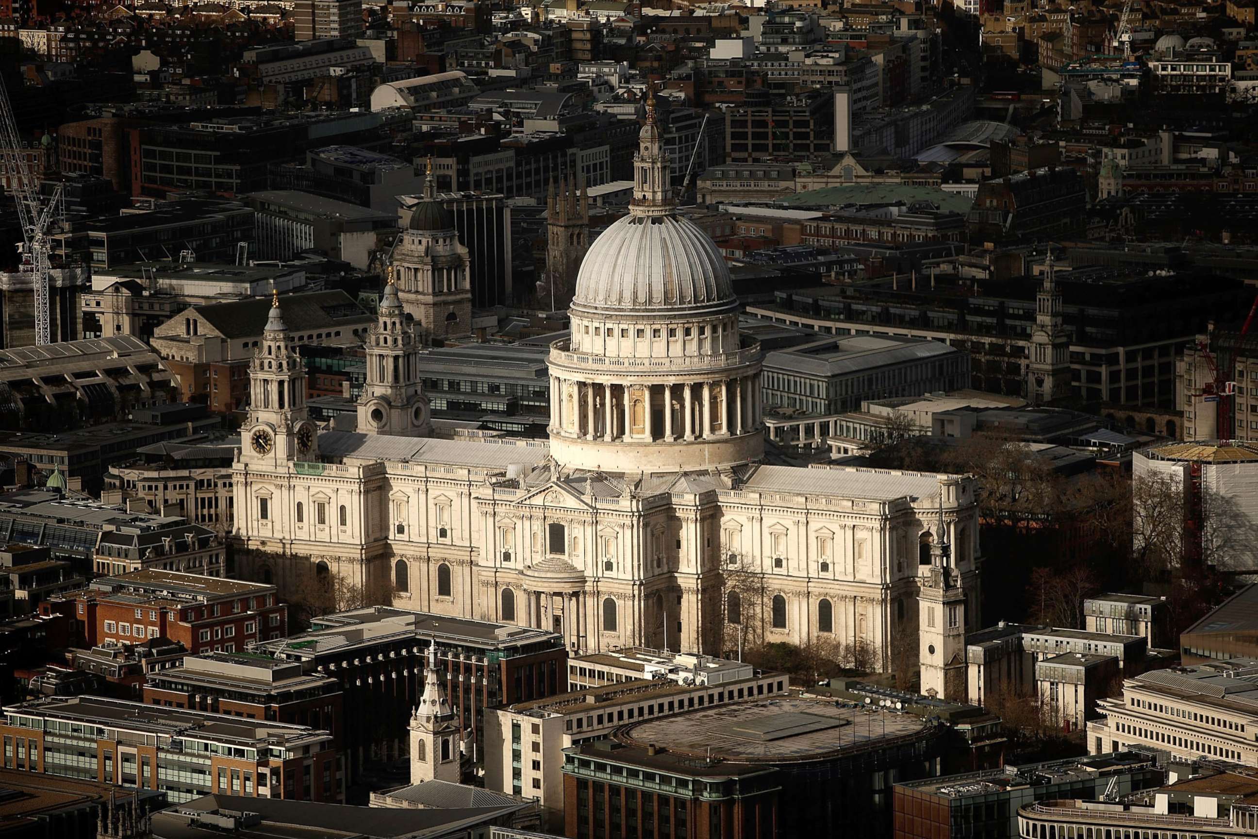 PHOTO: The view from The Shard looks down on St Paul's Cathedral in London,  Jan. 27, 2014.