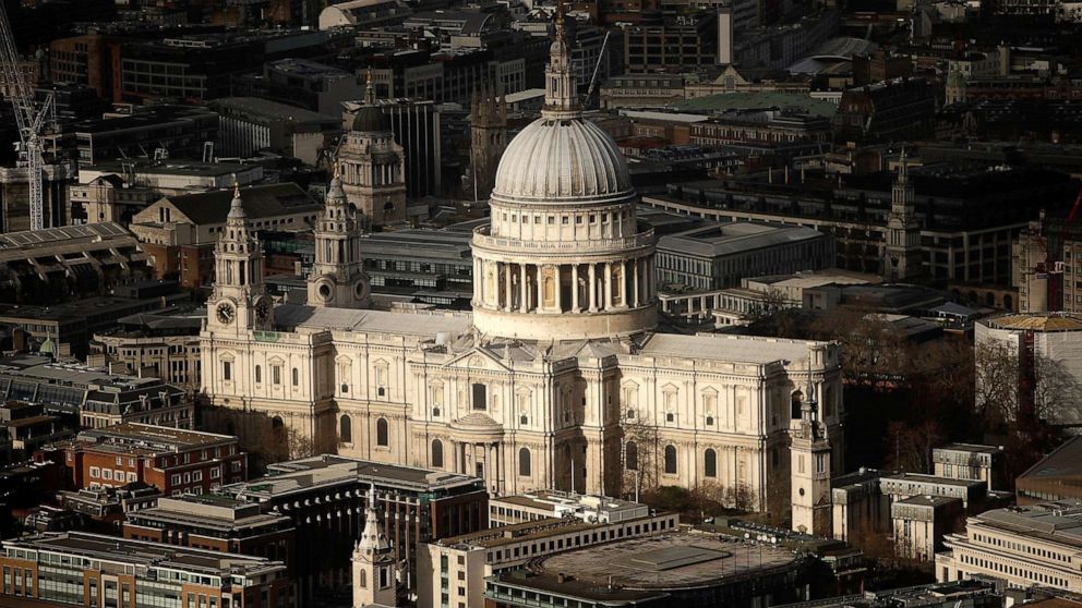 PHOTO: The view from The Shard looks down on St Paul's Cathedral in London,  Jan. 27, 2014.