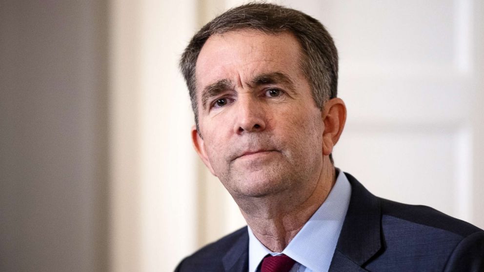 PHOTO: Virginia Governor Ralph Northam speaks with reporters at a press conference at the Governor's mansion on Feb. 2, 2019, in Richmond, Va.