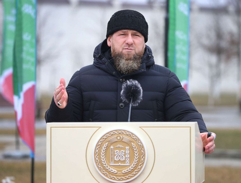 PHOTO: The Head of Russia's Chechen Republic, Ramzan Kadyrov, speaks at an event in Chechnya, Russia, Jan. 27, 2021.