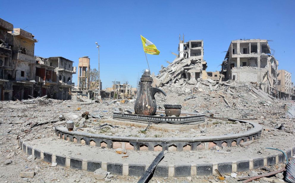 PHOTO: Naim Square roundabout following the liberation of Raqqa, Syria, Oct. 18, 2017. 