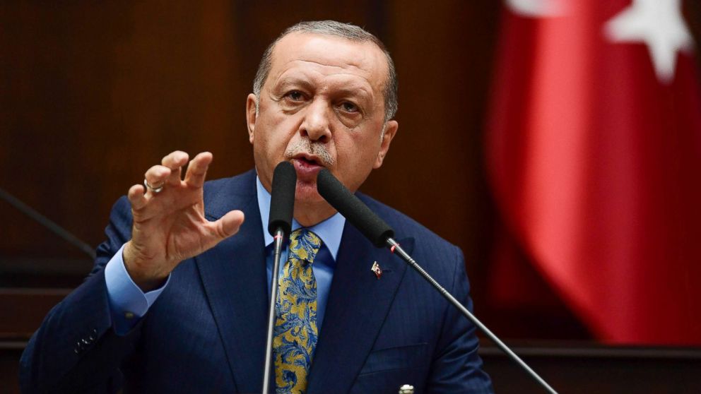 PHOTO: President Recep Tayyip Erdogan speaks about the murder of Saudi journalist Jamal Khashoggi during his weekly parliamentary address, Oct. 23, 2018, in Ankara, Turkey.
