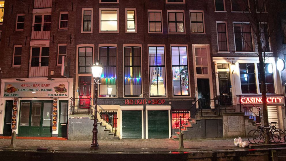 PHOTO: The empty streets of Amsterdam's Red light district are seen during the first day of the lockdown due to the Coronavirus pandemic, on Dec. 19, 2021.