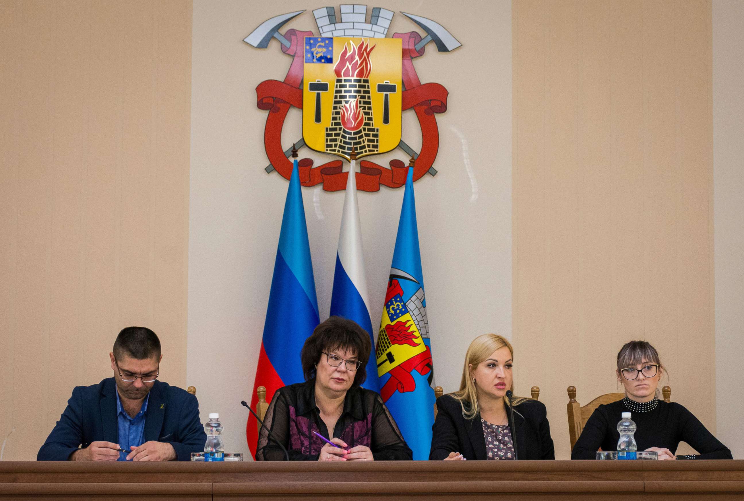 PHOTO: A meeting with heads of the territorial election commissions of the self-proclaimed Lugansk People's Republic in Luhansk, Ukraine, Sept. 21, 2022. The parliament decided to hold a referendums on joining the Russian Federation. 