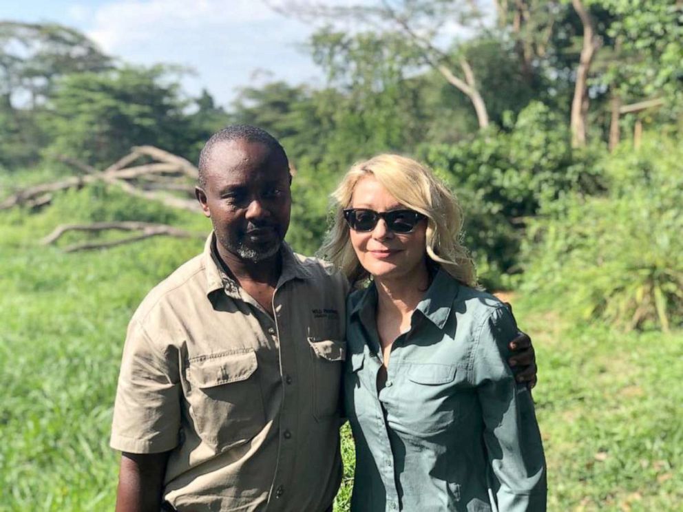 PHOTO: Jean-Paul Mirenge Remezo and Kimberly Sue Endicott at the Queen Elizabeth National Park in Uganda on April 8, 2019.