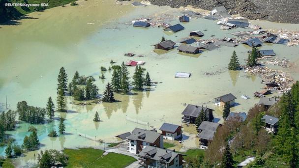 Swiss village covered after glacier collapse