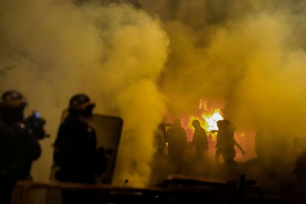 PHOTO: Police clash with rioters in Nanterre, a suburb of Paris, France, on June 28, 2023, a day after an officer shot and killed a 17-year-old driver during a traffic check.