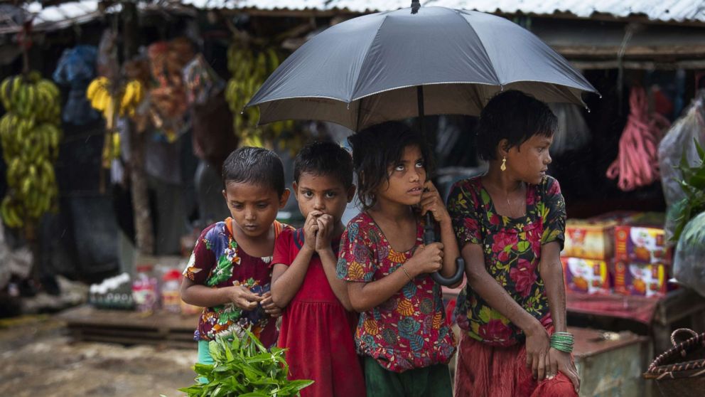 PHOTO: Monsoon hit the refugee camps Aug. 28, 2018 in Unchiprang refugee camp, Cox's Bazar, Bangladesh. UN investigators said that Myanmar's army had carried out genocide against the Rohingya and that its top military figures must be investigated.