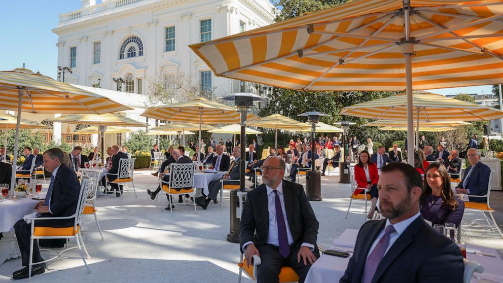 PHOTO: Director of the U.S. Office of Management and Budget Russell Vought attends a Rose Garden Club lunch, hosted by U.S. President Donald Trump, at the White House in Washington, October 21, 2025.