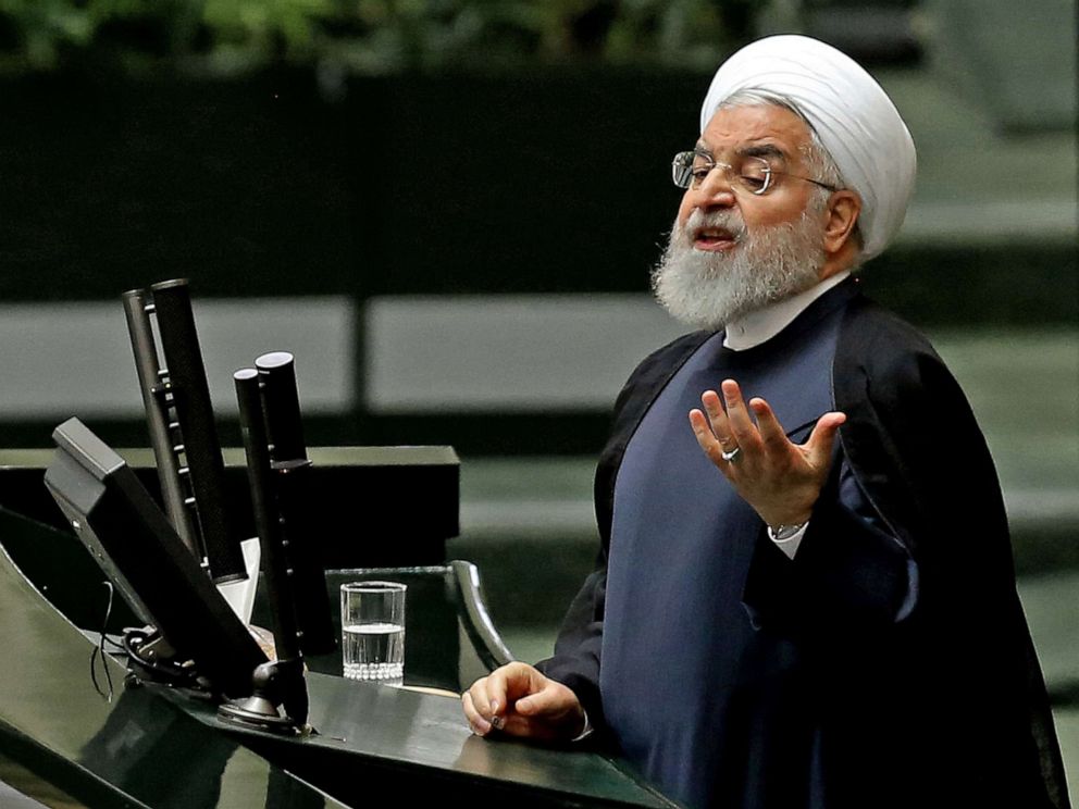 PHOTO: Iran's President Hassan Rouhani addresses parliament in the capital Tehran on Sept. 3, 2019.