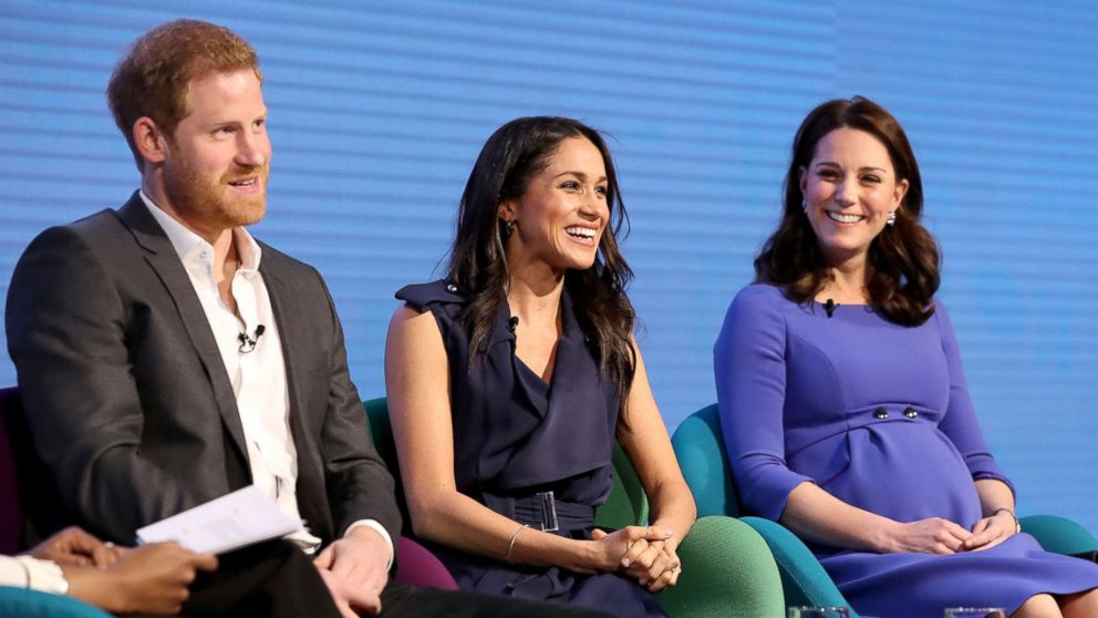 PHOTO: Prince Harry, Meghan Markle and  Catherine, Duchess of Cambridge attend the first annual Royal Foundation Forum held at Aviva, Feb. 28, 2018 in London.