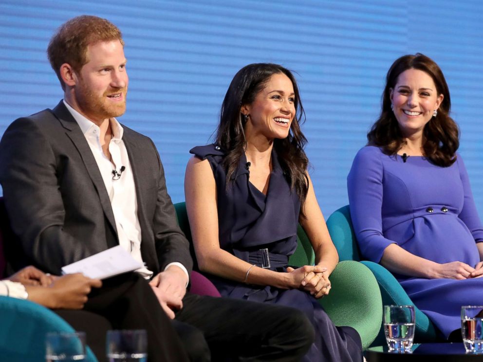 PHOTO: Prince Harry, Meghan Markle and Catherine, Duchess of Cambridge attend the first annual Royal Foundation Forum held at Aviva, Feb. 28, 2018 in London.