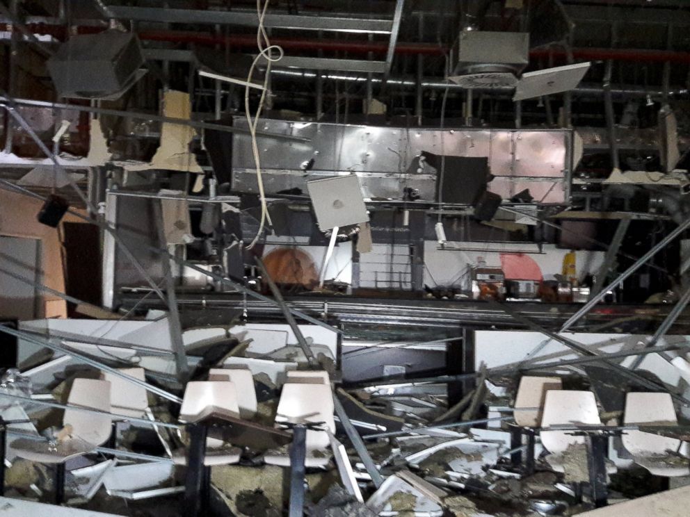 PHOTO: Damage is seen inside the departure terminal following the March 22, 2016 bombing at Zaventem Airport, in an undated photo made available to Reuters by the Belgian newspaper Het Nieuwsblad, in Brussels, Belgium, March 29, 2016.