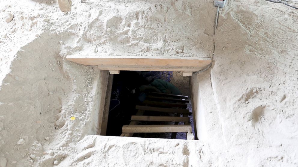 The entrance of a tunnel connected to the Altiplano Federal Penitentiary and used by drug lord Joaquin 'El Chapo' Guzman to escape, is seen on the outskirts of Mexico City, July 12, 2015.