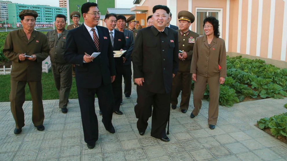 North Korean leader Kim Jong-un appears at the newly built Wisong Scientists Residential District in this undated photo released by North Korea's Korean Central News Agency in Pyongyang Oct. 14, 2014.