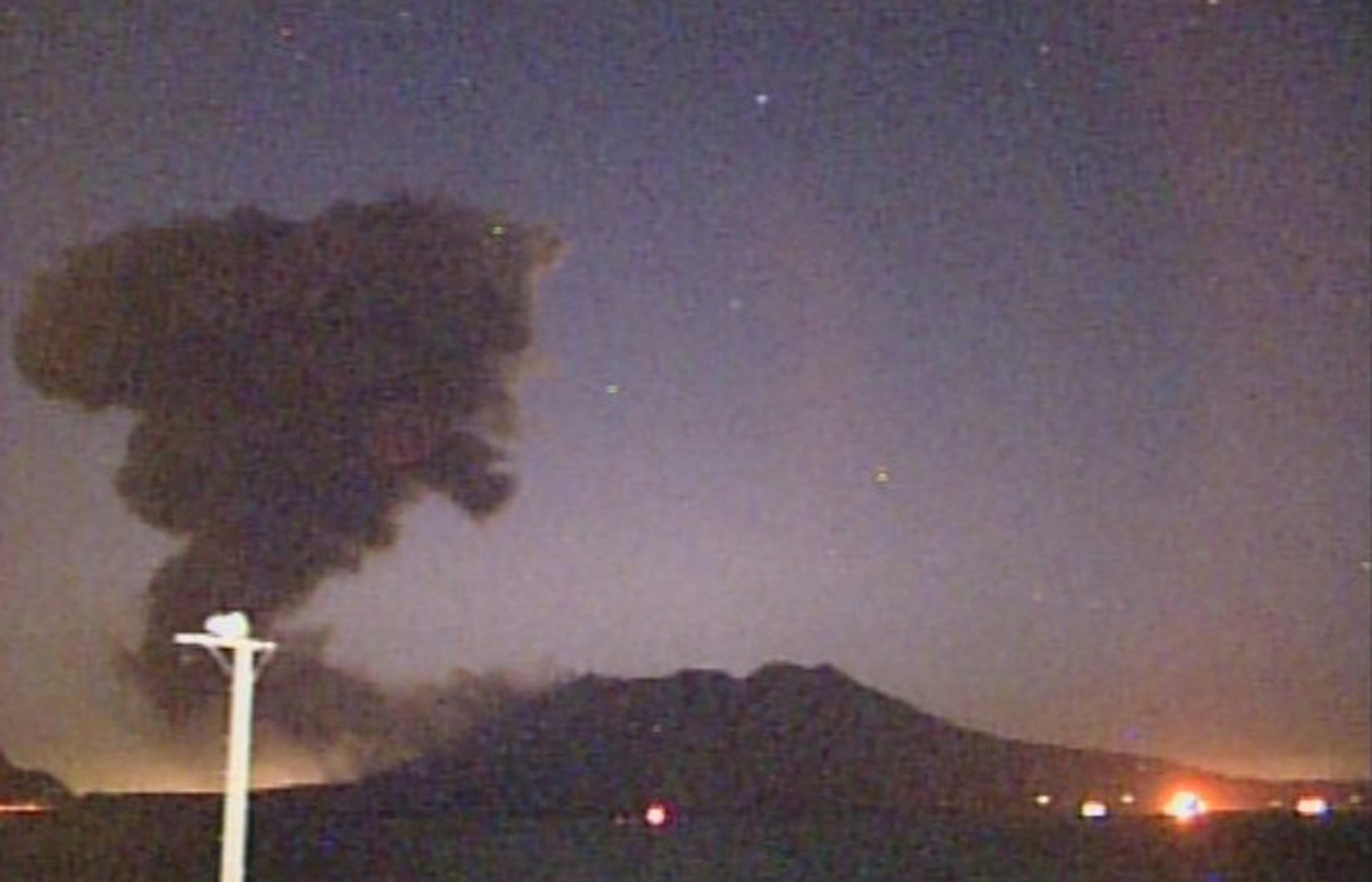 PHOTO: This handout picture released on the Japan Meteorological Agency home page on February 5, 2016 shows a volcano named Sakurajima erupting in Japan.