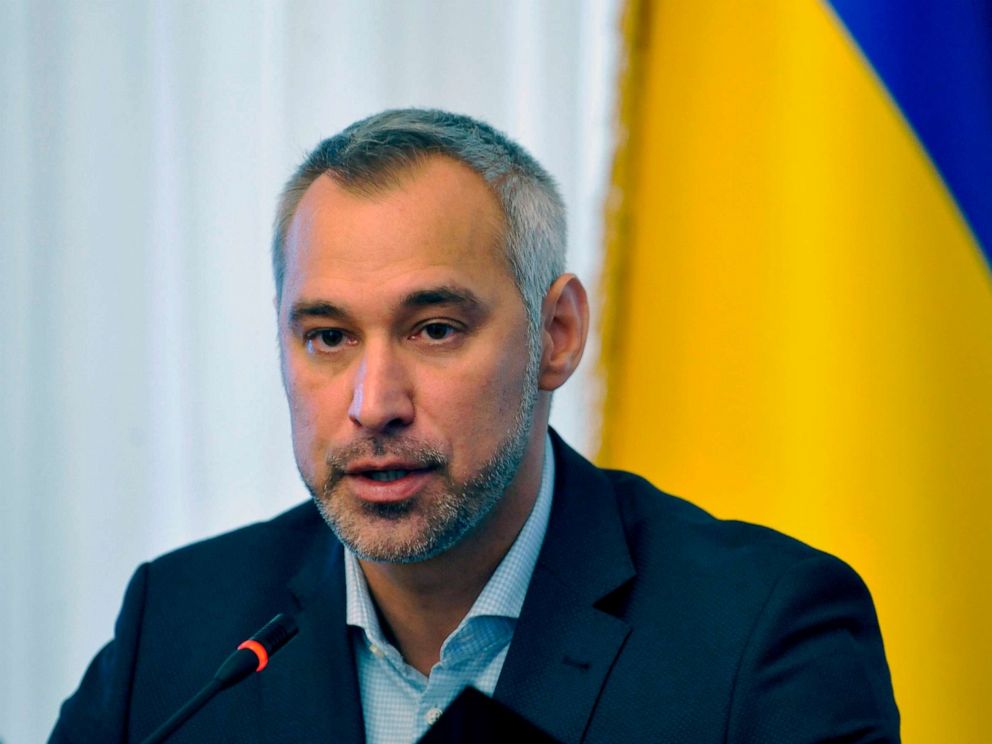 PHOTO: Ukraines prosecutor-general Ruslan Ryaboshapka speaks to reporters during a press conference in Kyiv, Oct. 4, 2019.