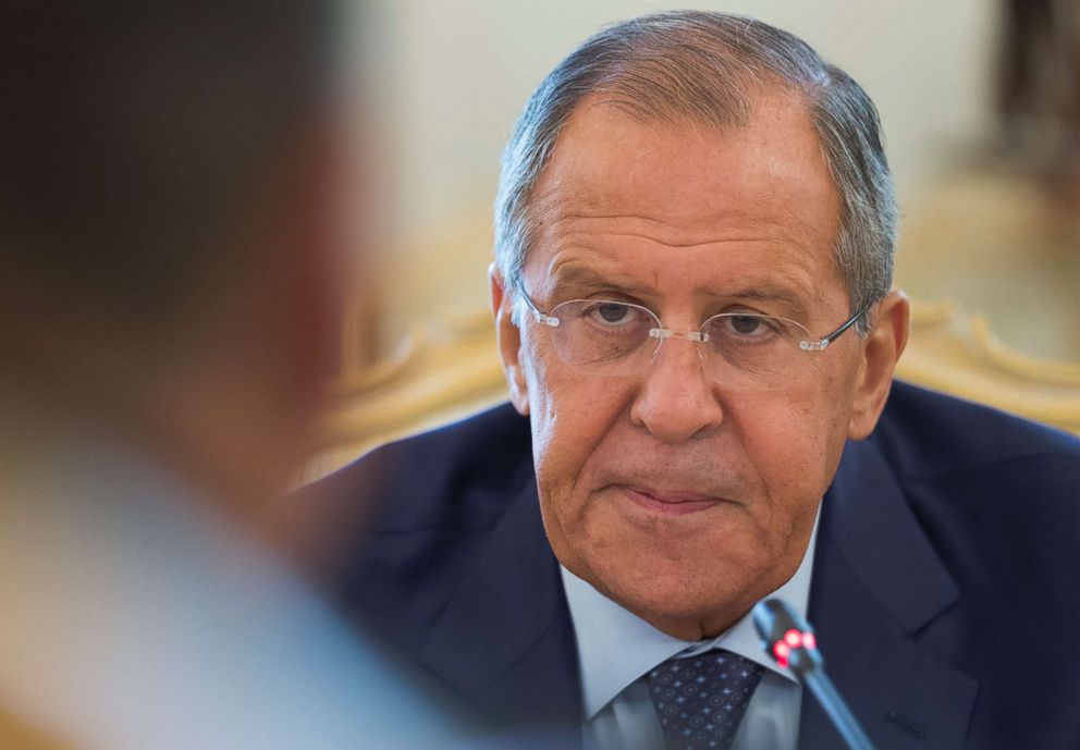 PHOTO: Russian Foreign Minister Sergey Lavrov listens to Bolivian counterpart Fernando Huanacuni Mamani during their meeting in Moscow, Aug. 16, 2017.