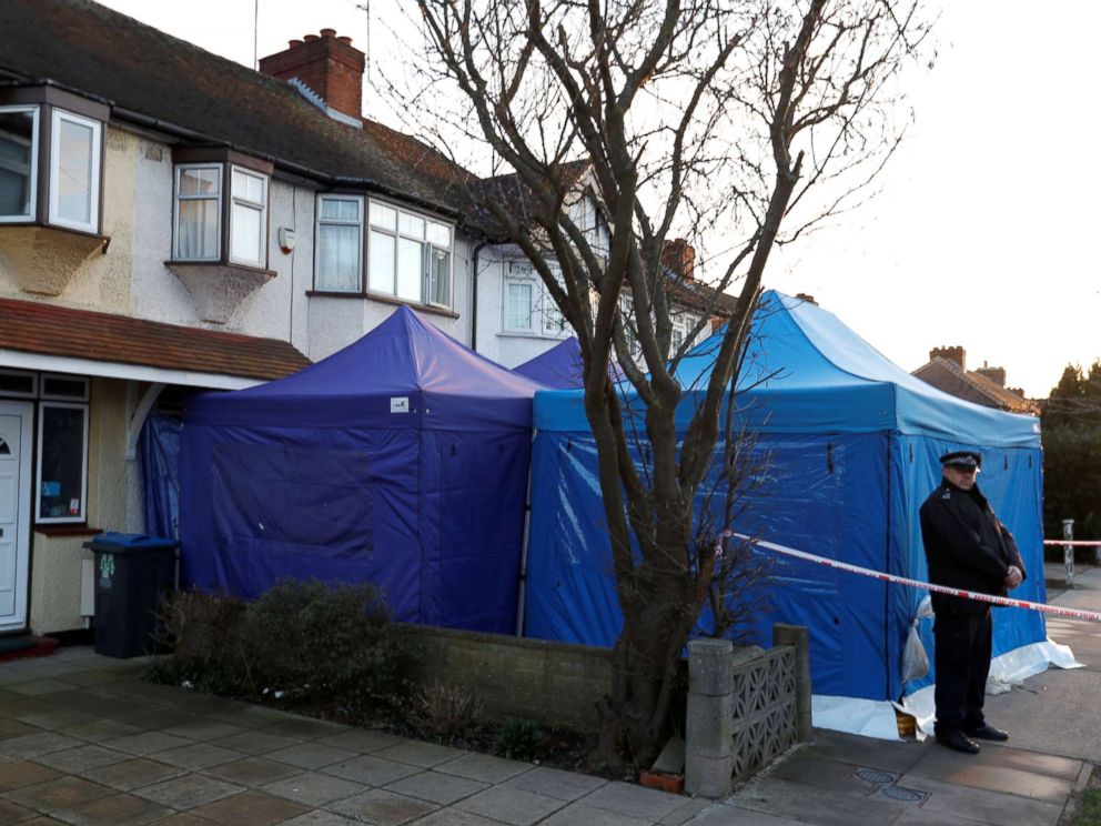 PHOTO: A police officer stands guard outside the home of Nikolai Glushkov in New Malden, Britain, March 13, 2018.