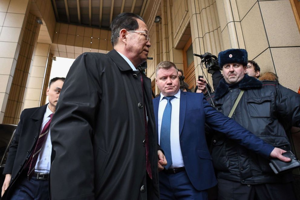 North Korea's ambassador to Russia Kim Hyun-joon arrives at the Russian Foreign Ministry headquarters to for a meeting with the ministry's experts on the poisoning of former double agent Sergei Skripal in an England this month, in Moscow, March 21, 2018.