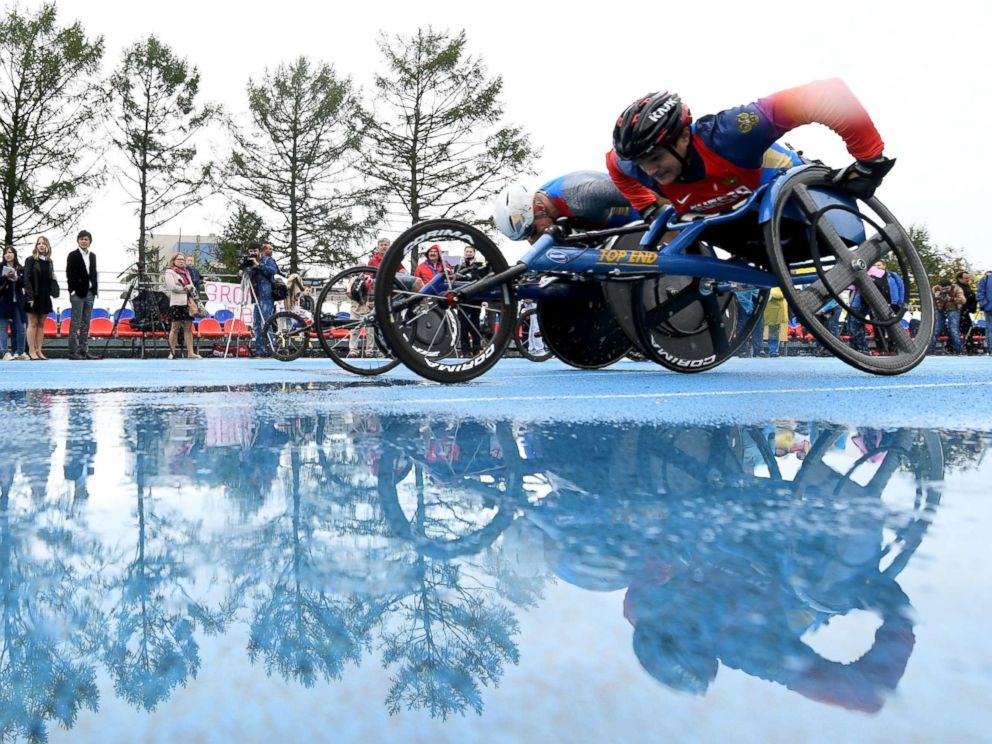 PHOTO: In this file photo taken on Sept. 08, 2016, shows Russias Paralympians, outside Moscow, as part of the countrys two-day competition for its athletes banned from the Rio 2016 Paralympic Games over evidence of state-run doping.