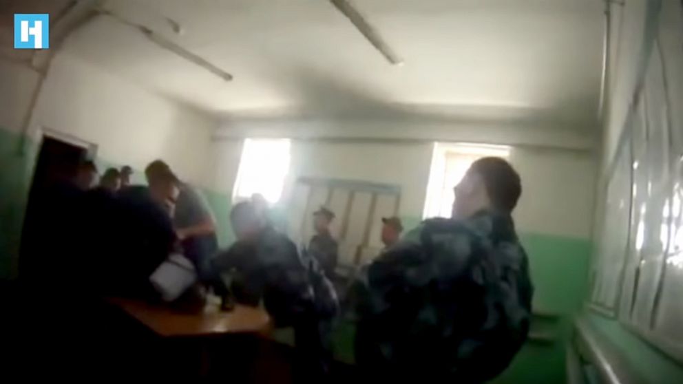 Guards at the Yaroslavl penal colony are seen torturing an inmate, Yevgeny Makarov, in June 2017, in this body cam footage.