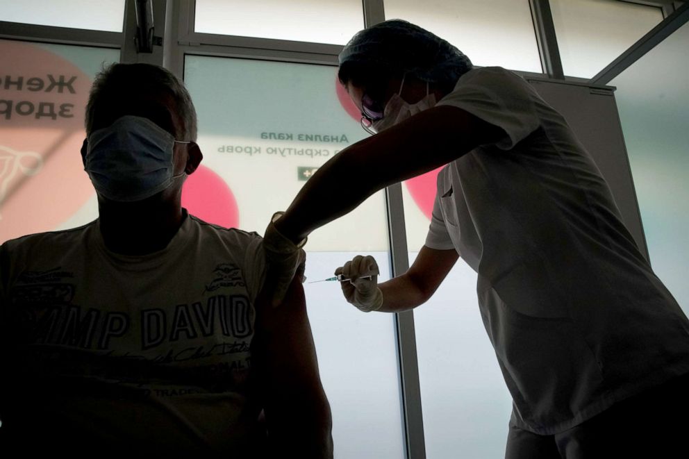 PHOTO: A man receives a dose of Sputnik V (Gam-COVID-Vac) vaccine against the coronavirus disease (COVID-19) in Moscow, Russia, July 15, 2021.