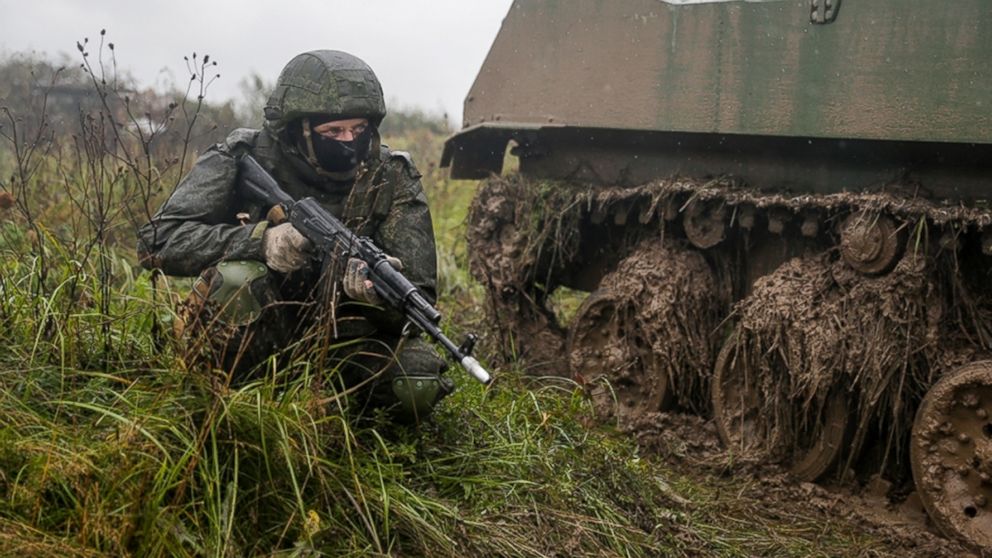 PHOTO: A Russian serviceman attends a military exercise at a training ground near Kaliningrad, Russia, Sept. 18, 2017.