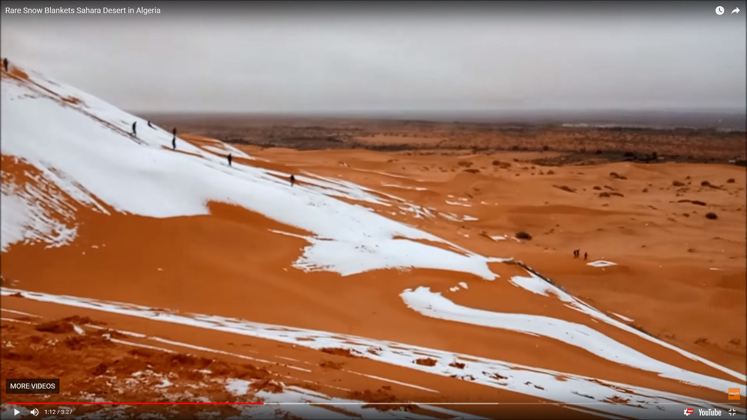 PHOTO: A rare bout of snow dusted sand dunes in the Saharan town of Ain Sefra in northwest Algeria, Jan. 7, 2018.