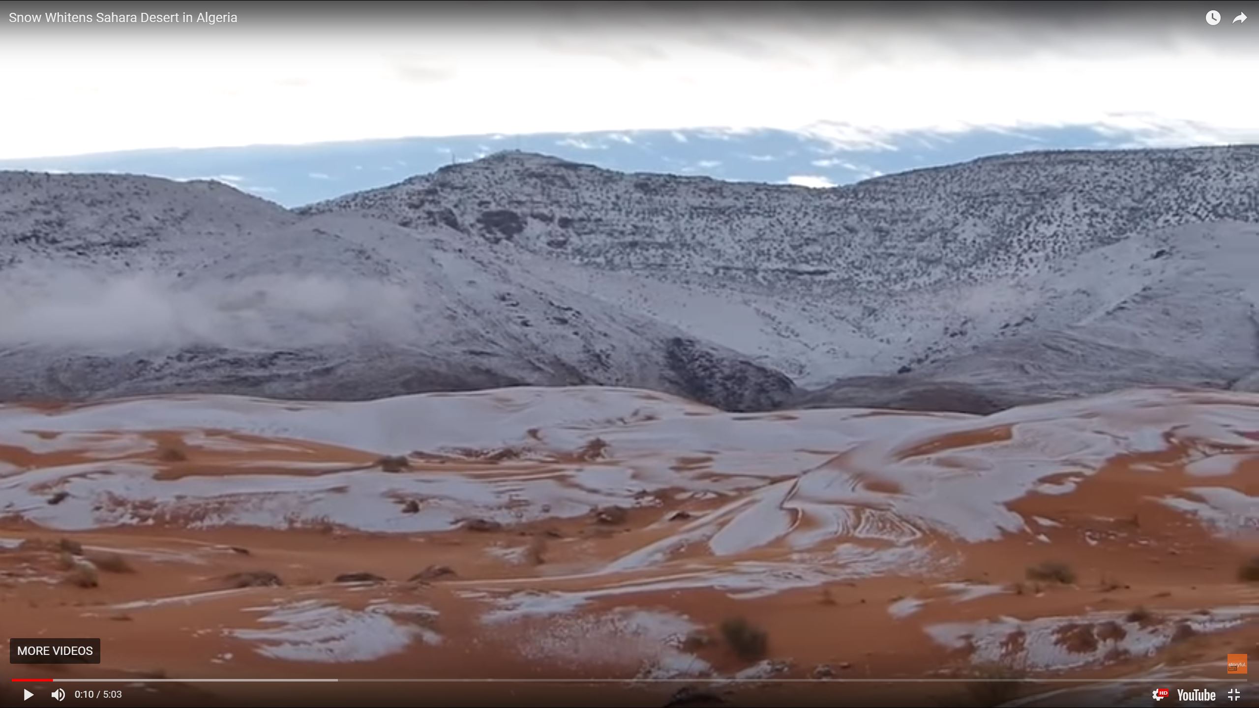 PHOTO: Snow whitens Sahara Desert in Algeria, Jan. 7, 2018.
