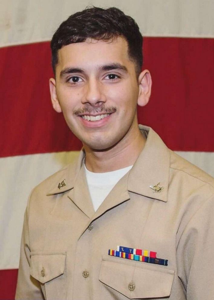 PHOTO: The U.S. Navy announced the identity of a sailor who was reported in a man overboard incident on board the USS Abraham Lincoln as Aviation Electronics Technician 2nd Class Slayton Saldana.