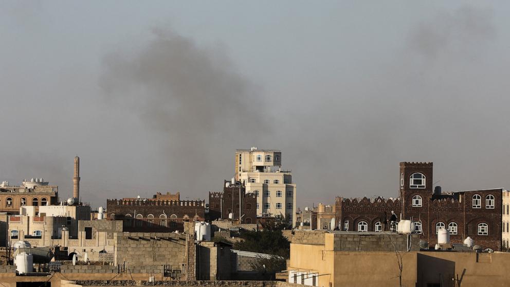 PHOTO: Smoke rises after Israeli strikes near Sanaa airport, in Sanaa, Yemen, Dec. 26, 2024. 