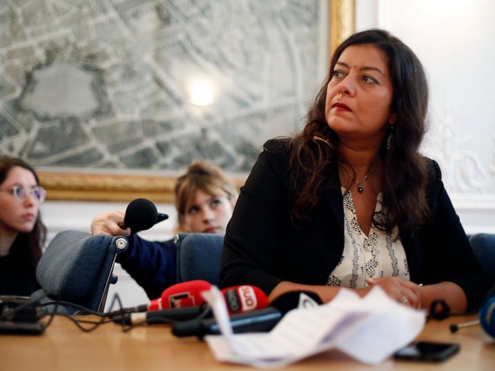 PHOTO: French journalist Sandra Muller gives a press conference, in Paris, Wednesday, Sept. 25, 2019.