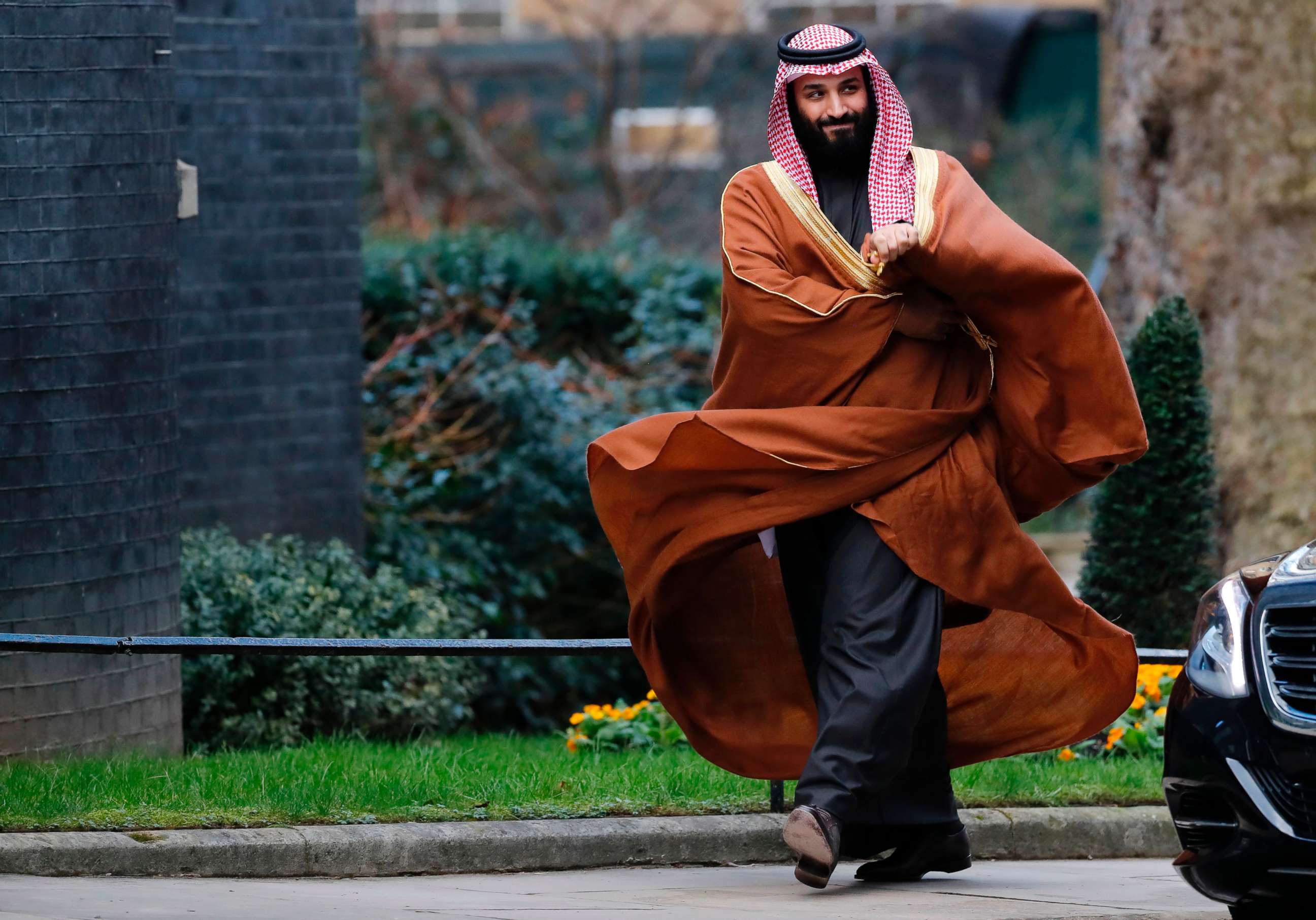 PHOTO: Saudi Arabia's Crown Prince Mohammed bin Salman arrives for talks at 10 Downing Street, in central London, March 7, 2018.