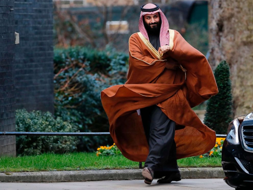 PHOTO: Saudi Arabias Crown Prince Mohammed bin Salman arrives for talks at 10 Downing Street, in central London, March 7, 2018.