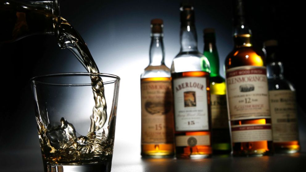 Single malt Scotch whisky is poured into a glass, Oct. 19, 2006, in Los Angeles, Calif.