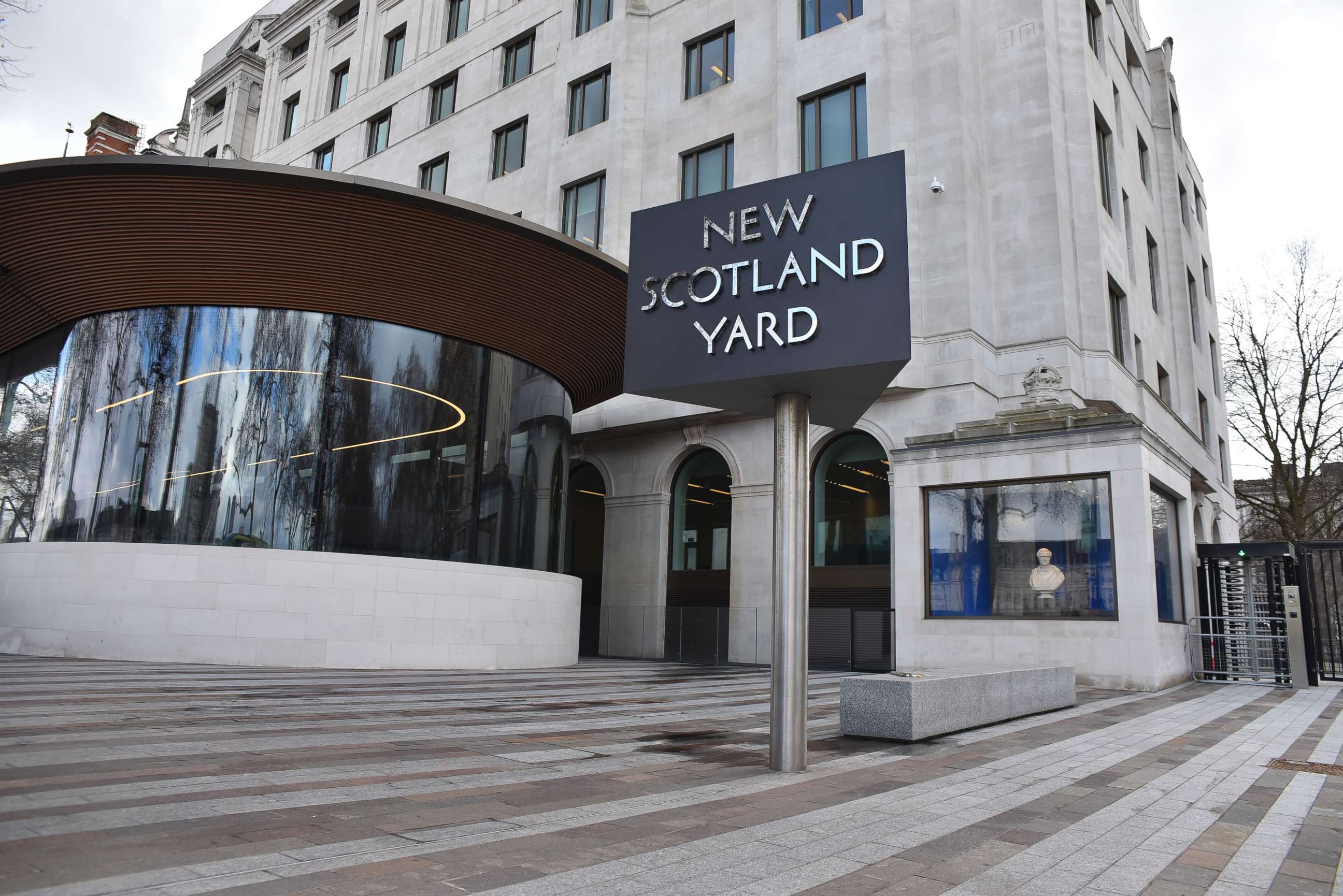 PHOTO: New Scotland Yard headquarters is pictured in central London, on March 27, 2018. 