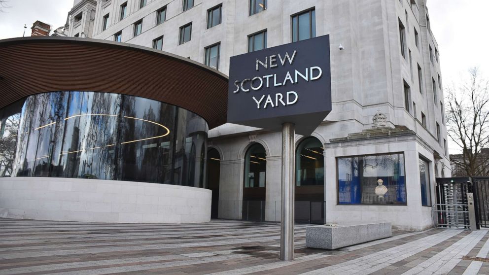 PHOTO: New Scotland Yard headquarters is pictured in central London, on March 27, 2018. 