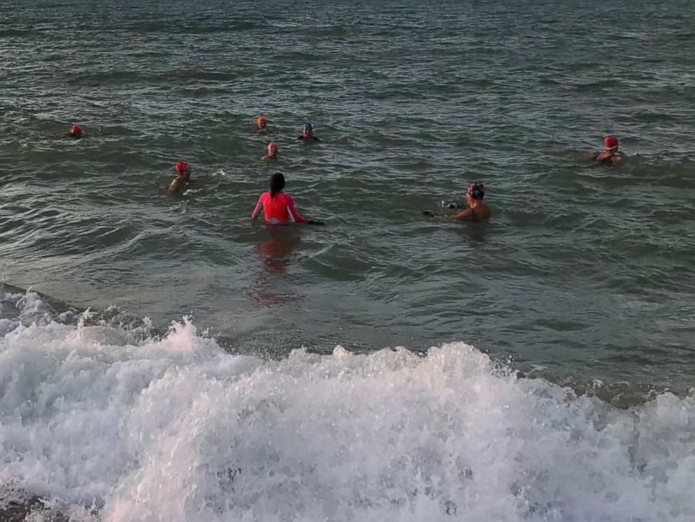 PHOTO: Each morning, dozens of swimmers from the 'Seaford Mermaids' swim off the U.K.'s south coast in freezing temperatures.