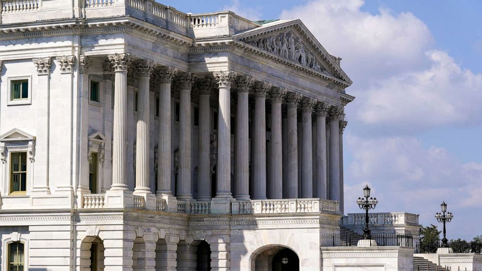 PHOTO: The exterior of the Senate stands at the Capitol in Washington, Sept. 18, 2021.