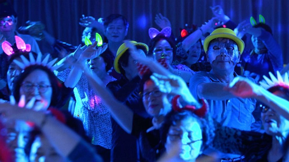 PHOTO: More than a hundred senior discotheque-goers gather at Sageundong welfare care center in Seoul, South Korea to dance and sing along to local hits, Sept. 26, 2019.