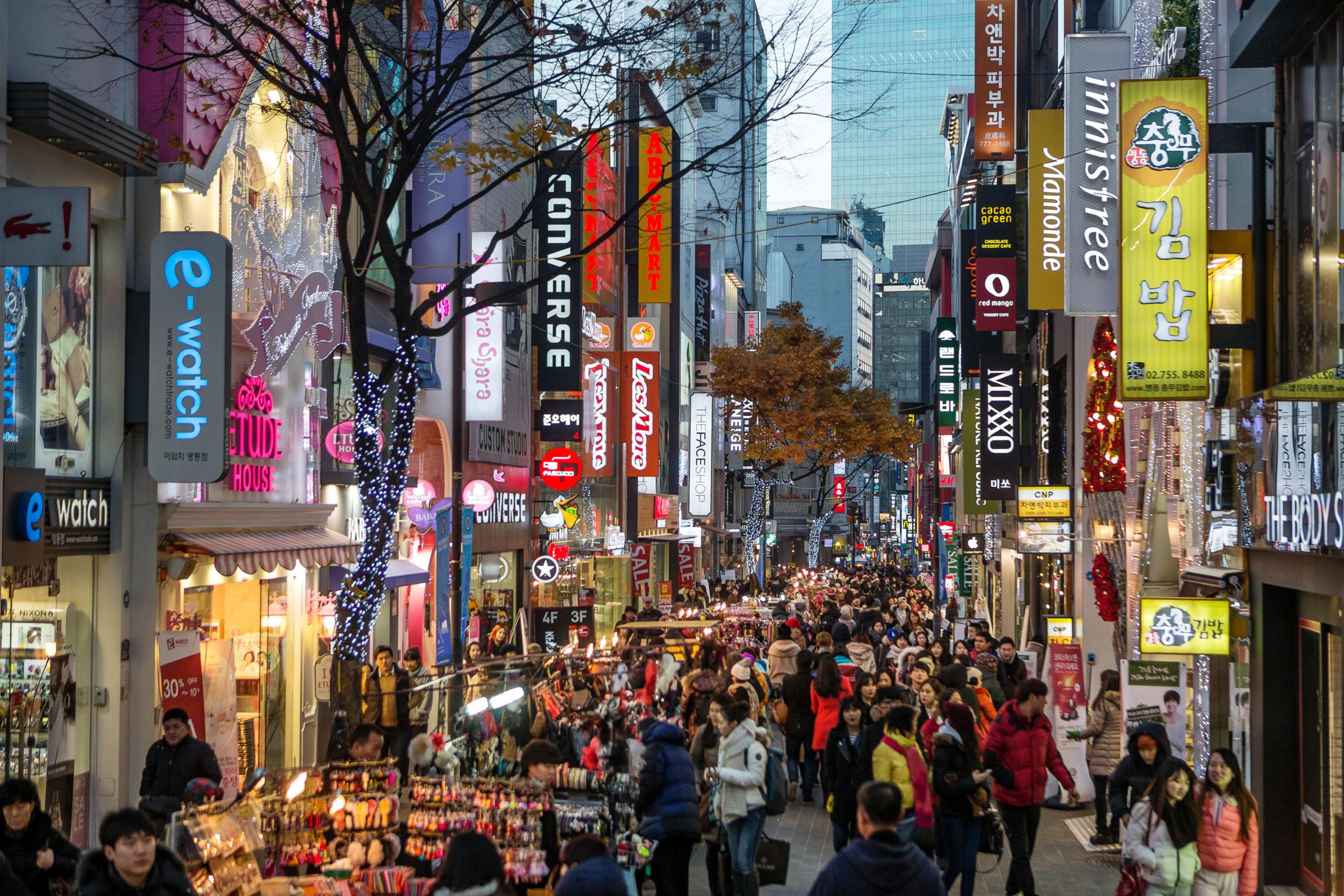PHOTO: A view of Myeongdong, a busy shopping district in Seoul, South Korea.
