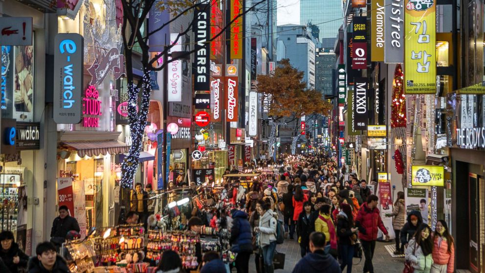 PHOTO: A view of Myeongdong, a busy shopping district in Seoul, South Korea.