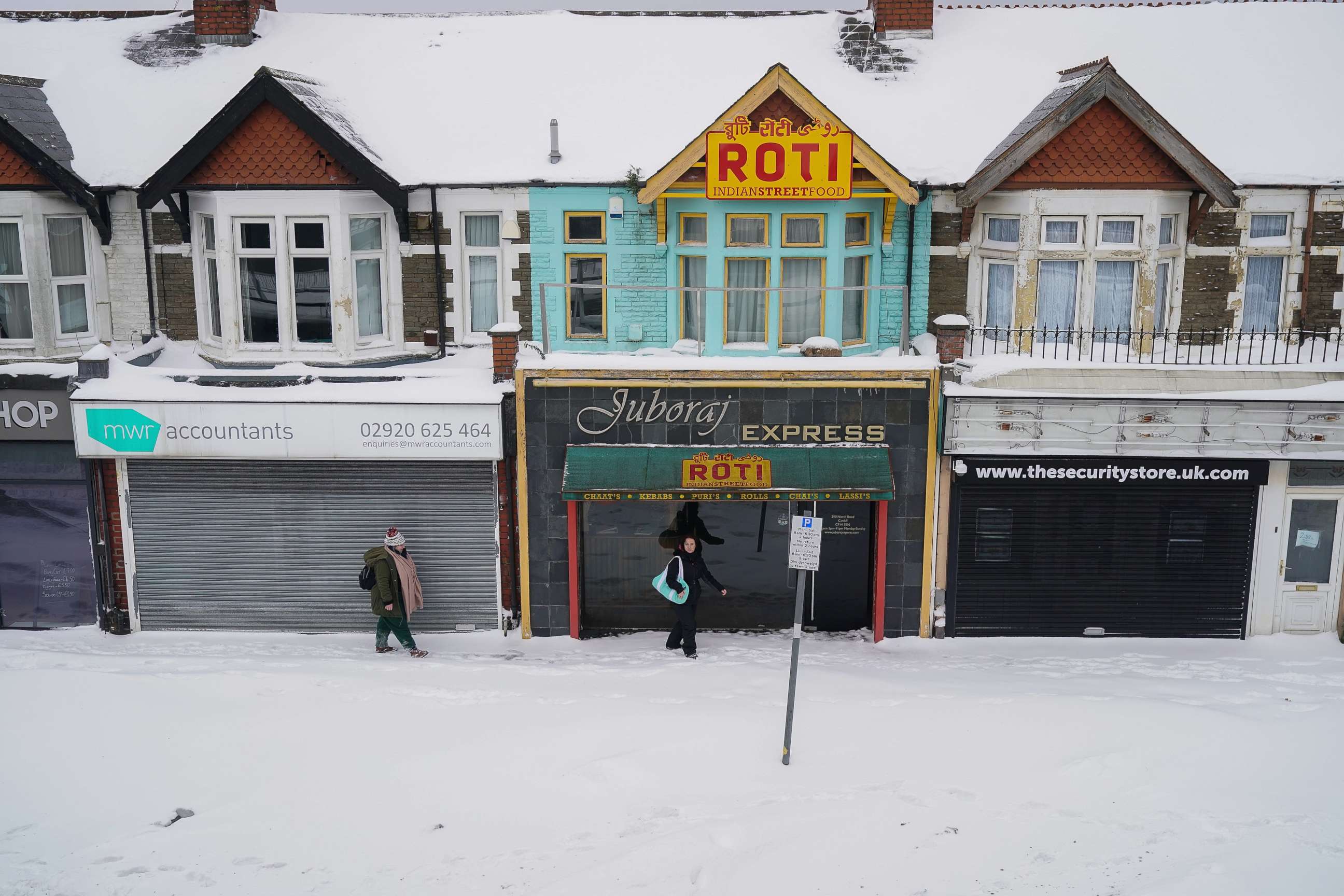 PHOTO: The streets are deserted and shops and businesses remain closed on Eastern Avenue, as Storm Emma and the "Beast from the East" hit South Wales, March 2, 2018, in Cardiff, Wales, United Kingdom. 