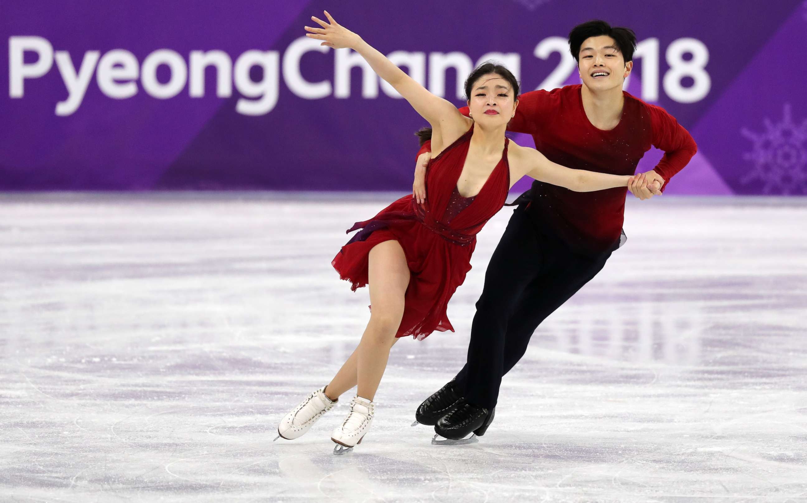 PHOTO: Americans Maia Shibutani and Alex Shibutani perform in the figure skating free dance event during the Pyeongchang 2018 Olympic Winter Games at Gangneung Ice Arena, Pyeongchang, South Korea, Feb. 20, 2018.